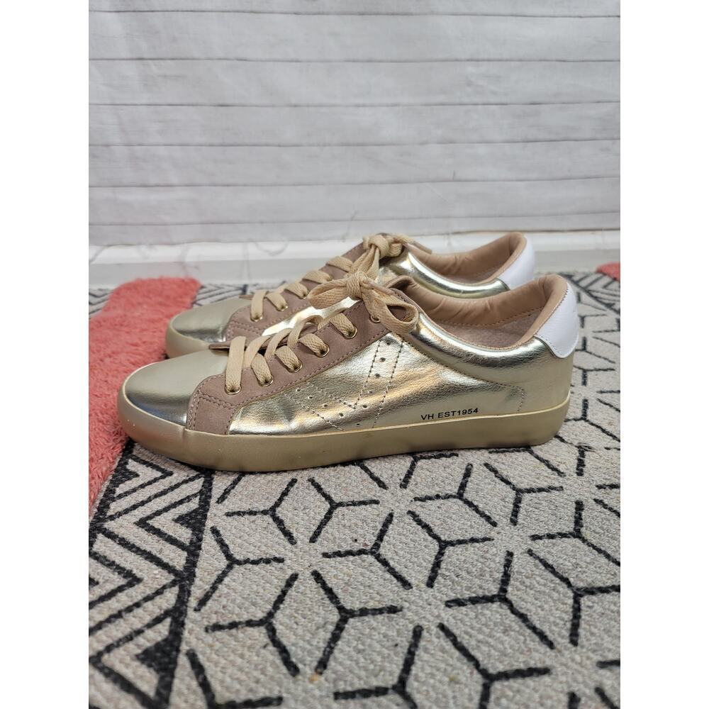 VINTAGE HAVANA THE FUTURE SNEAKERS IN WASHED GOLD, SZ 9
